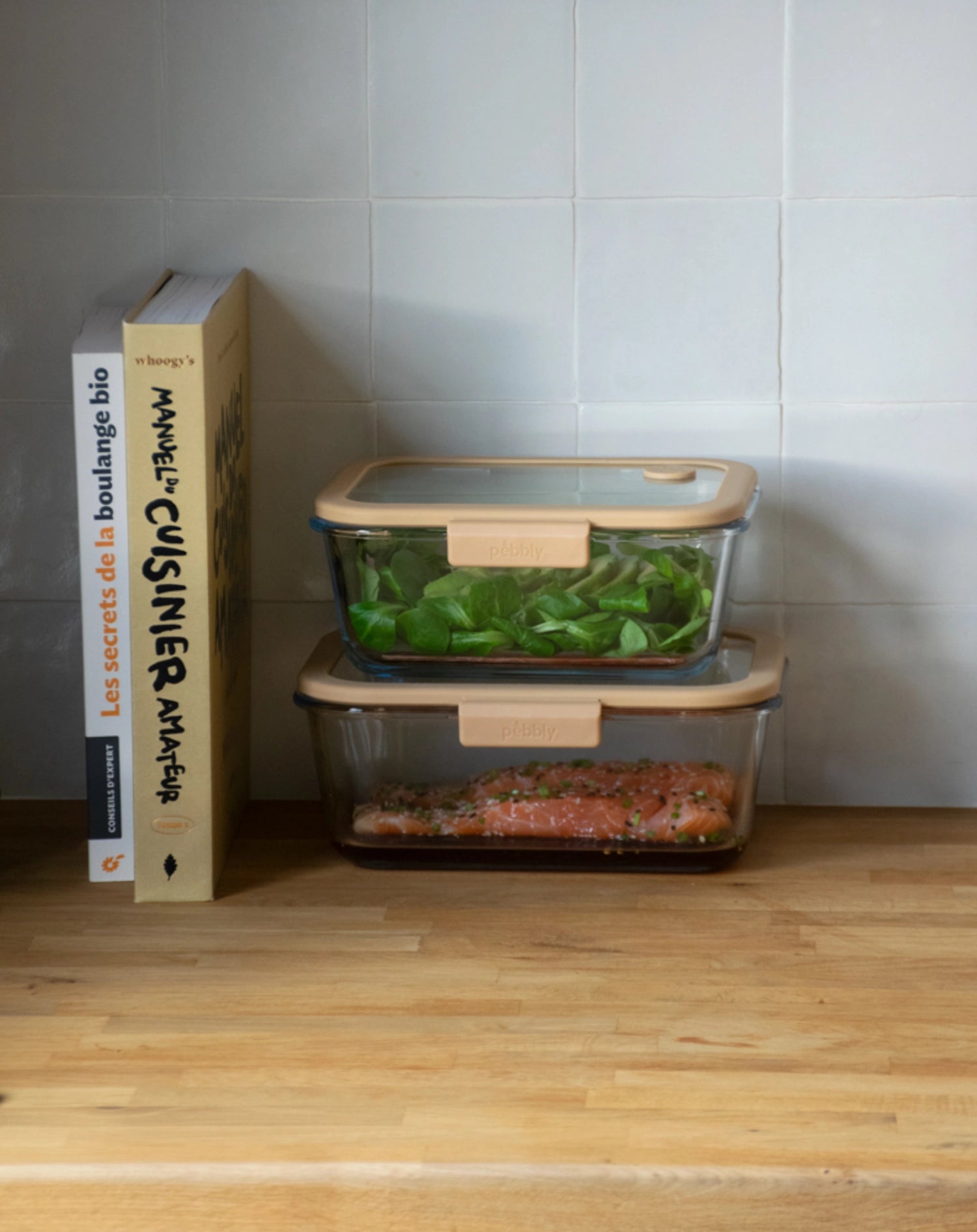 <tc>Pebbly</tc> Vacuum storage jar made of glass 22.8x18.5x9.1cm, 1.9l