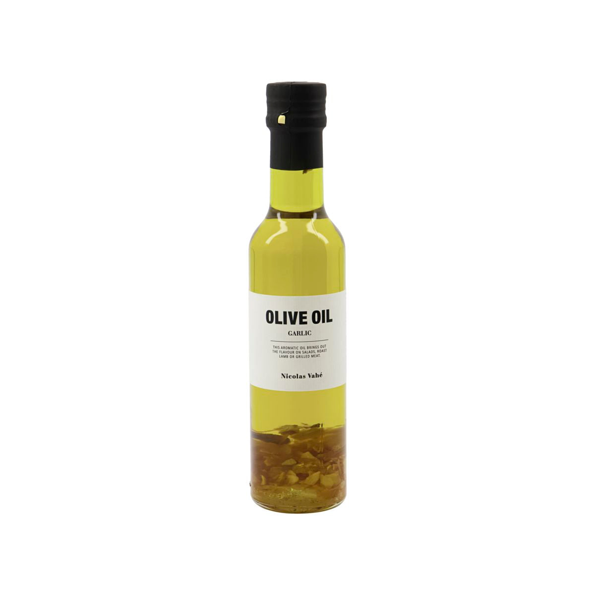 Exquisites Olivenöl mit Knoblauch von Nicolas Vahé: Intensiver Geschmack, hochwertige Zutaten, ideal für mediterrane Gerichte.