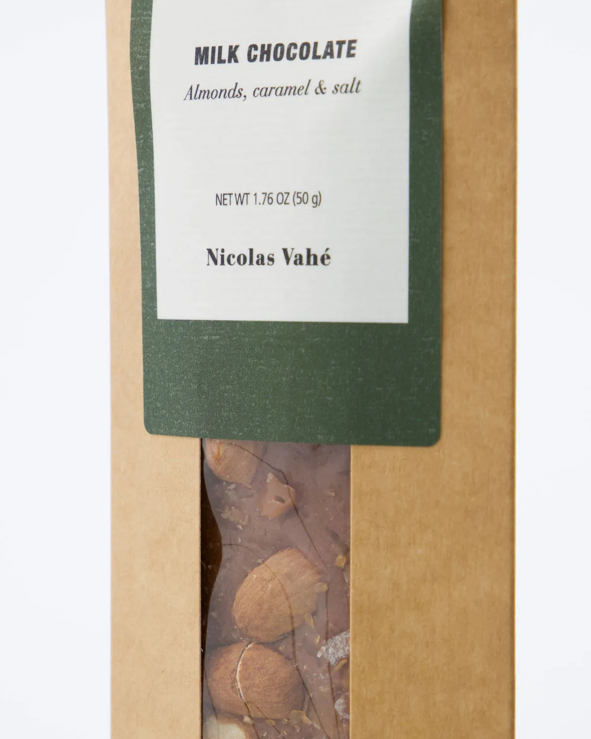 Nicolas Vahé: Milchschokolade mit Karamell, Salz und Mandeln.