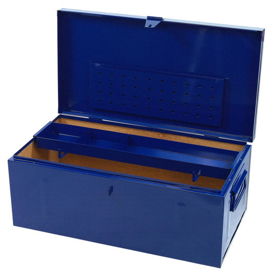 Robuste FORUM Werkzeugkiste aus Stahlblech, 830x440x340 mm, ideal für Werkzeuge, langlebig und praktisch für den professionellen Einsatz.