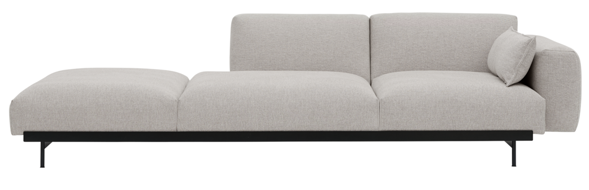 In Situ Modulares Sofa / 3-Sitzer-Konfiguration 4 in Hellgrau / Schwarz präsentiert im Onlineshop von KAQTU Design AG. 3er Sofa ist von Muuto