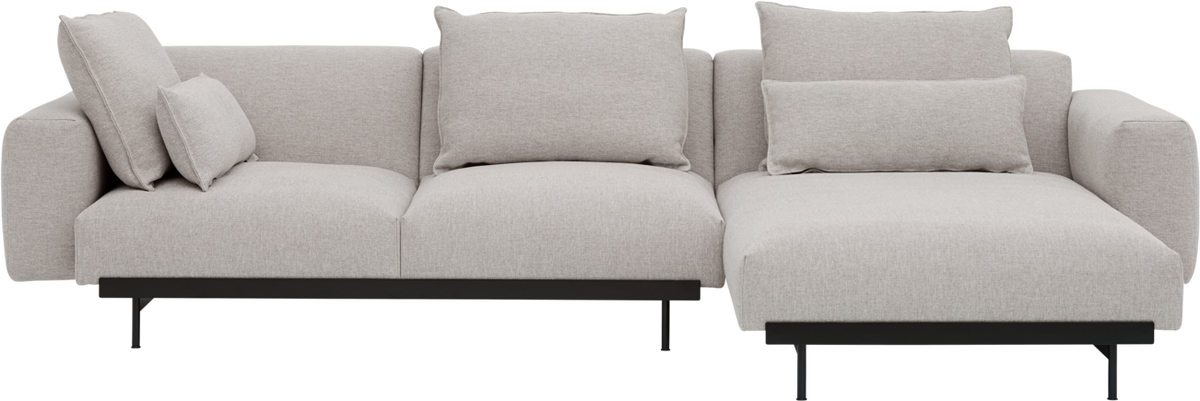 In Situ Modulares Sofa / 3-Sitzer-Konfiguration 6 in Hellgrau / Schwarz präsentiert im Onlineshop von KAQTU Design AG. L-Sofa rechts ist von Muuto