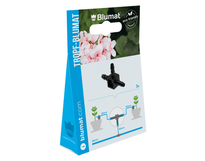 BLUMAT Mini Abzweiger, 3er-Set: Präzise Bewässerung für Pflanzen. Ideal für Tropfsysteme, einfach zu installieren und effizient.