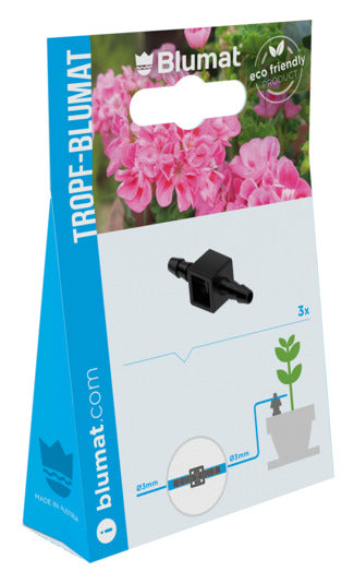 BLUMAT Mini Verbinder, 3er-Set: Praktische Verbindungselemente für Tropfsysteme, ideal für präzise Bewässerungslösungen.