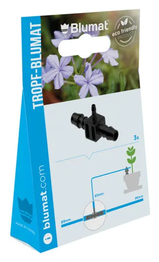 BLUMAT T-Stück Abgang für Tropfschlauch, 3 mm, 3er-Set. Ideal für präzise Bewässerungssysteme. Hochwertig und einfach zu installieren.