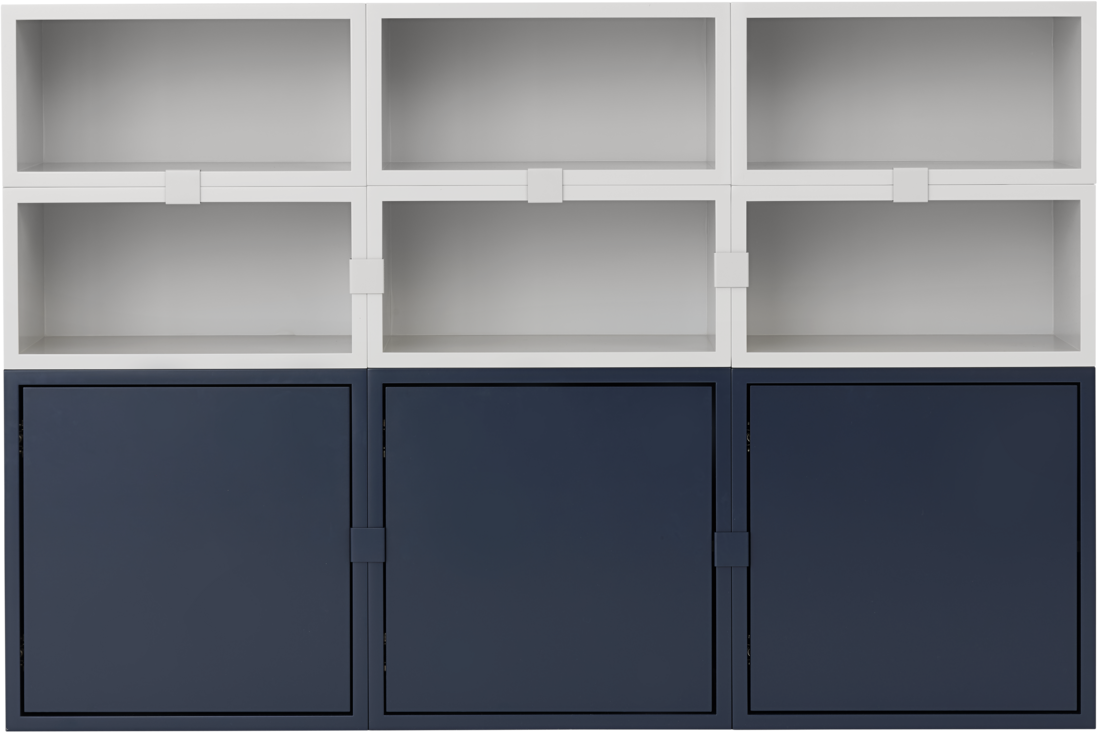 Stacked Storage System Home Storage Konfiguration 9 Version 1 in Blau / Weiss präsentiert im Onlineshop von KAQTU Design AG. Regalsystem ist von Muuto