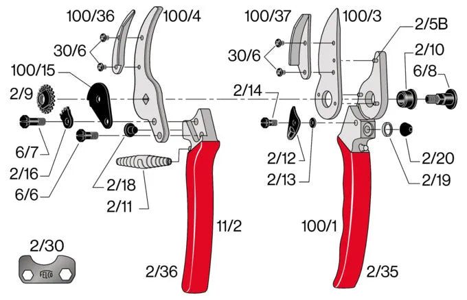 FELCO Blumenschere Modell 100 in  präsentiert im Onlineshop von KAQTU Design AG. Gartenwerkzeug ist von FELCO