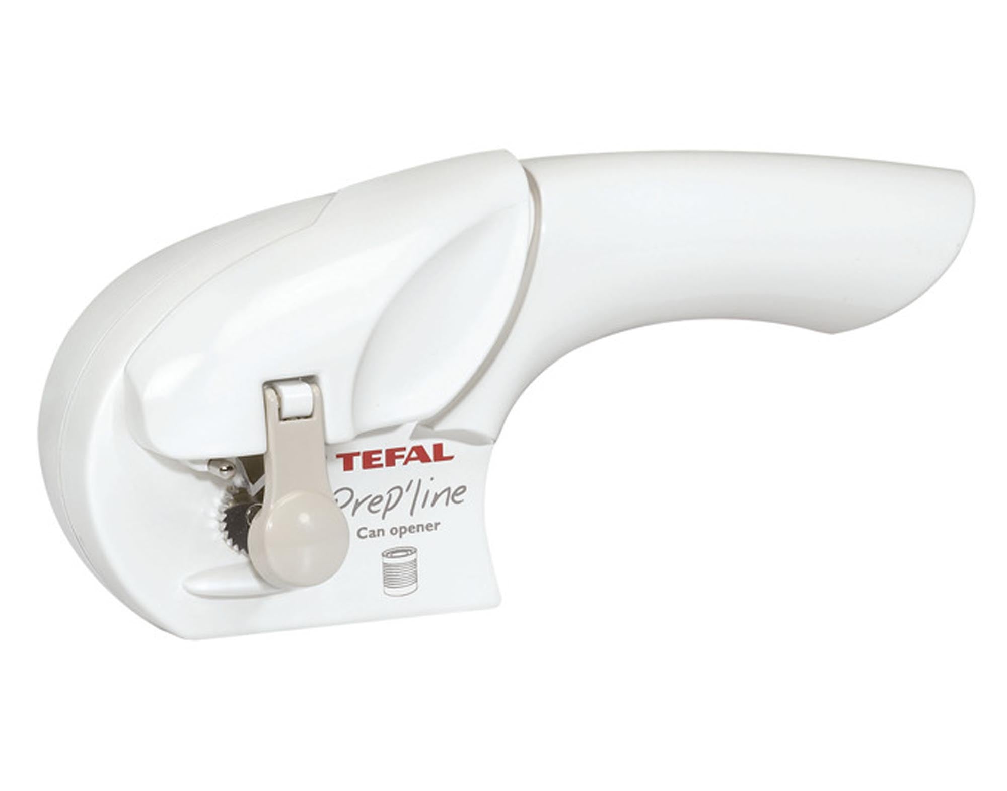 Elektrischer TEFAL Prep'Line Dosenöffner: Kompakt, ergonomisch, sicher und ideal für müheloses Öffnen aller Dosenarten.