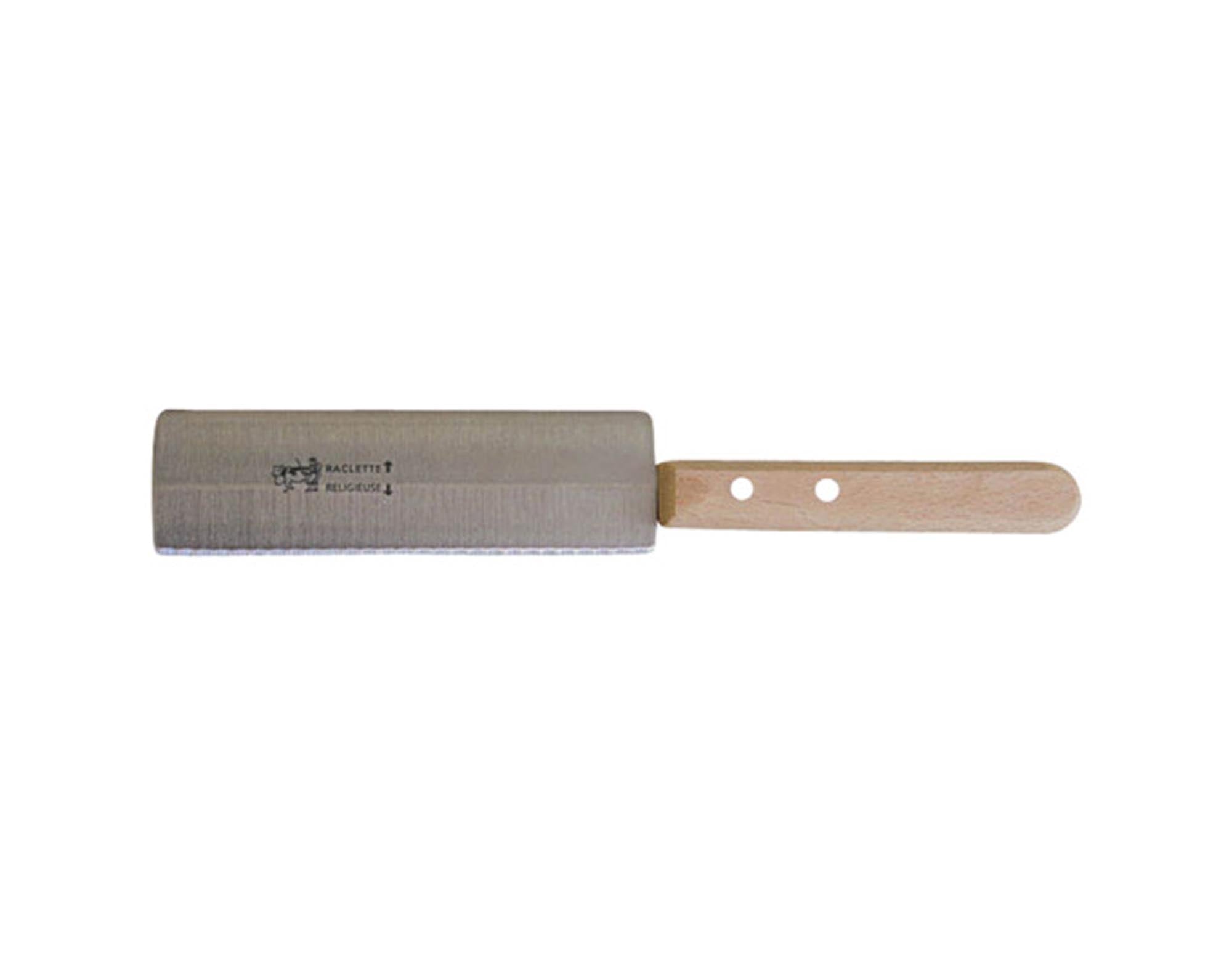 Elegante Raclette Messer von HEIDI: Inox-Klinge, Holzgriff, ideal für Käseabende. Perfekte Balance und Stil für jeden Tisch.