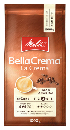 Kaffeebohnen Bella Crema La Crema 1 kg in  präsentiert im Onlineshop von KAQTU Design AG. Zutaten ist von MELITTA