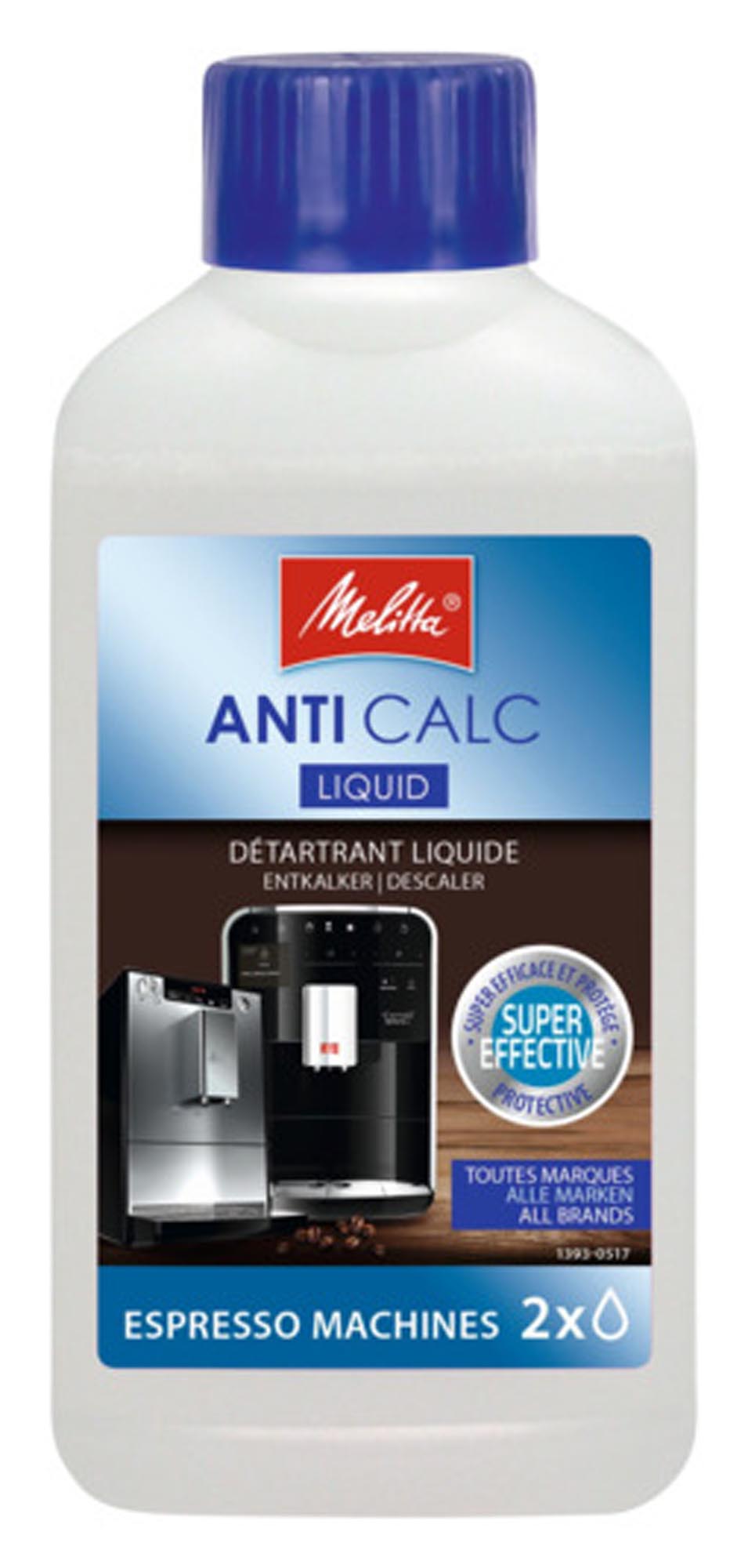 MELITTA Flüssigentkalker Anti Calc Espresso 250 ml in  präsentiert im Onlineshop von KAQTU Design AG. Reinigungsmittel ist von MELITTA