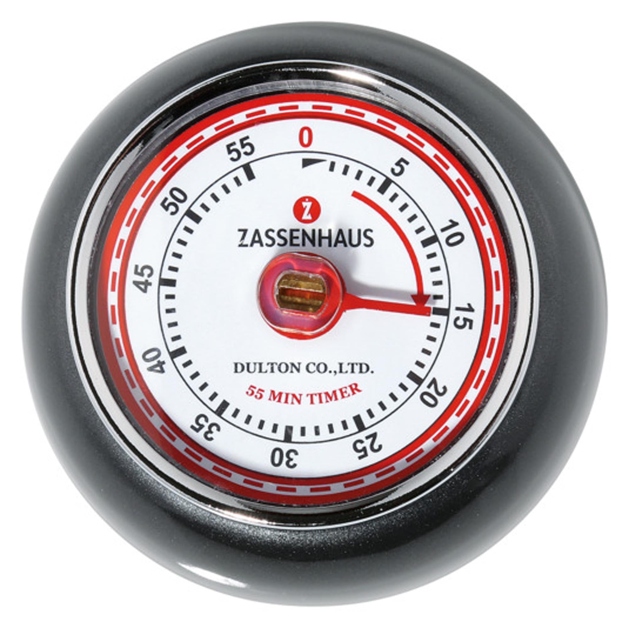ZASSENHAUS Timer Speed anthrazit metallic, ø 7 cm, mit Magnet, präzise Zeiteinstellung, stilvolles Design, ideal für Küche und Haushalt.