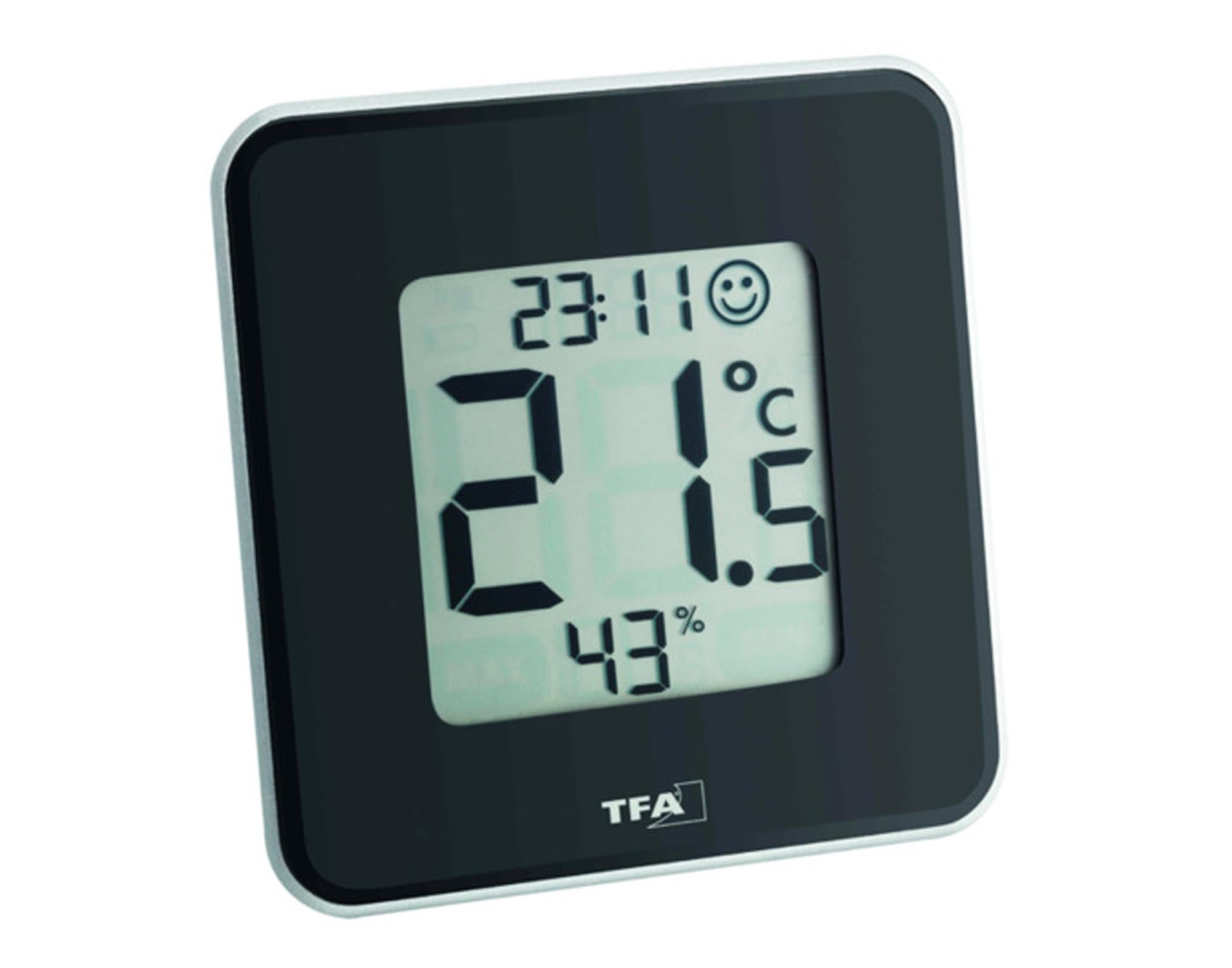 TFA Thermo-Hygrometer digital schwarz 10.5 cm in  präsentiert im Onlineshop von KAQTU Design AG. Thermometer ist von TFA