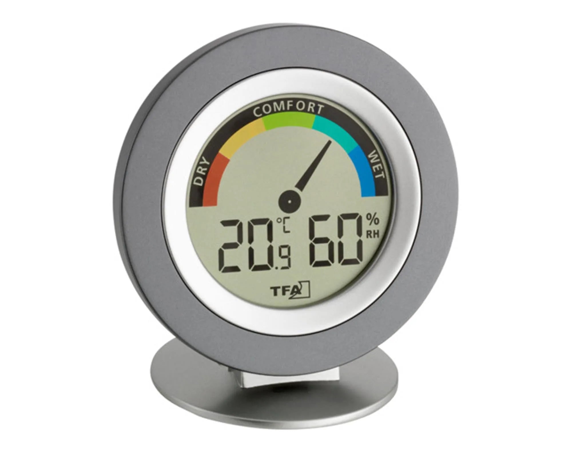 Das Thermo-Hygrometer Cosy von TFA: Präzise Temperatur- und Feuchtigkeitsmessung, elegantes Design, ideal für gesundes Raumklima.