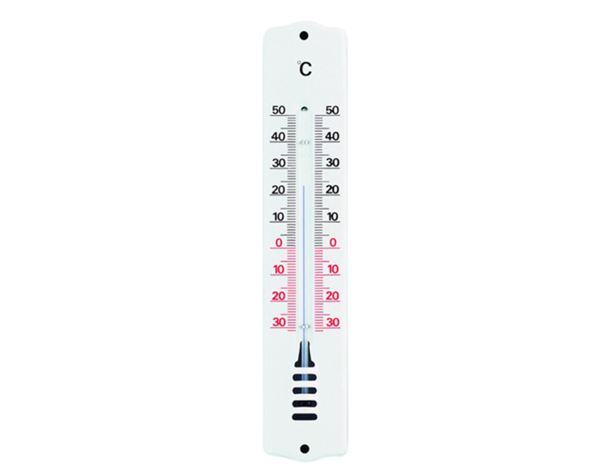 Elegantes TFA Innen-Aussenthermometer aus Metall: Präzise Messungen, robustes Design, einfache Montage, klare Skala.