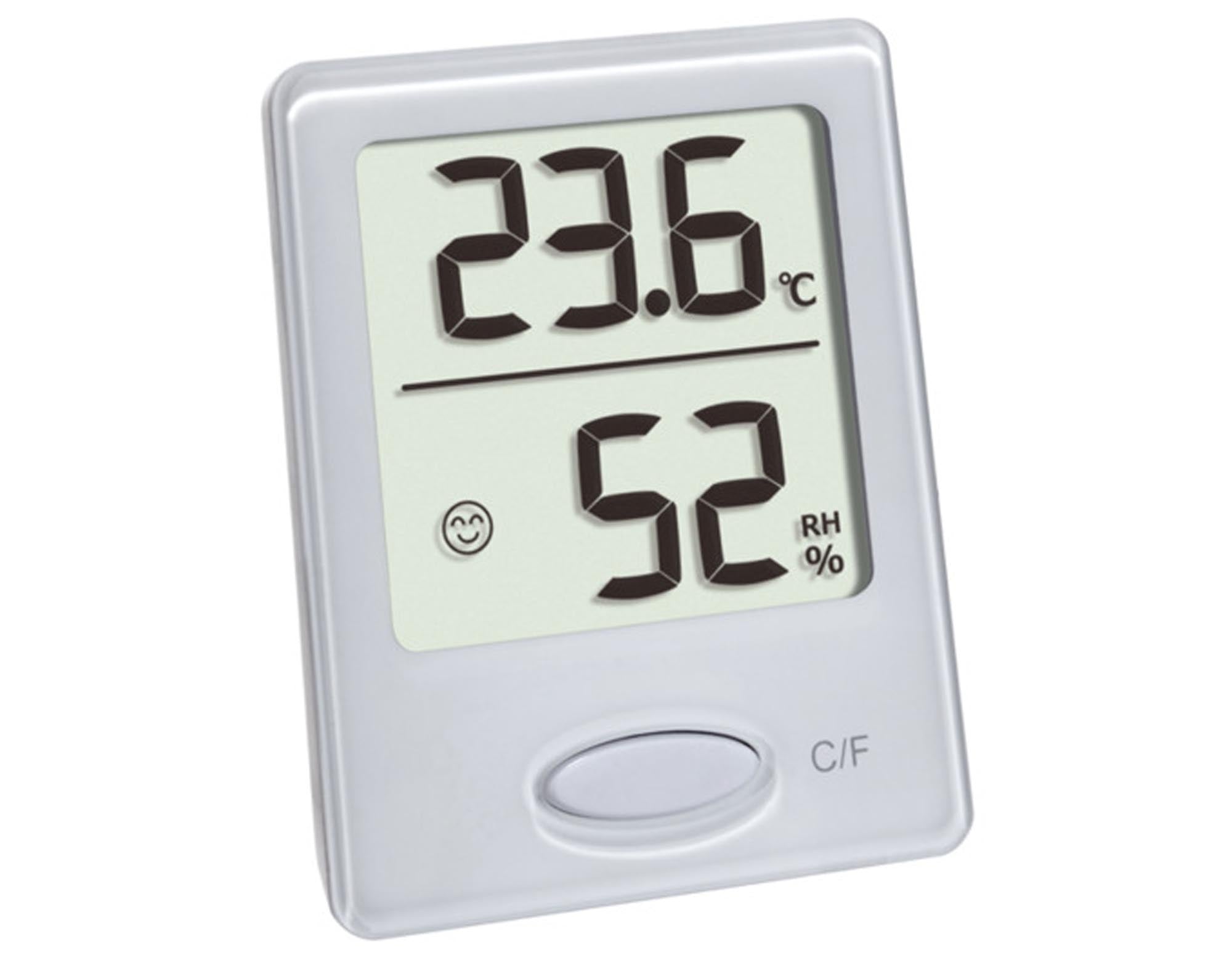 Kompaktes TFA Thermo-Hygrometer: Präzise Temperatur- und Feuchtigkeitsmessung für gesundes Raumklima, ideal für Zuhause und Büro.