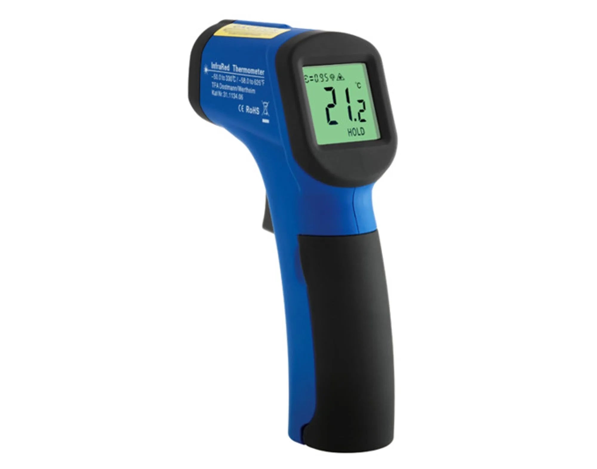 Das TFA Infrarotthermometer bietet präzise, berührungslose Messungen von -50 °C bis 400 °C, ideal für Haushalt und Industrie.