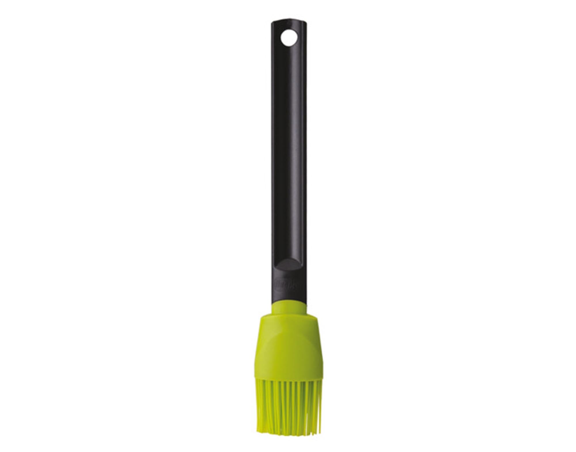 Hochwertiger KISAG Silikonpinsel in grün, 27 cm lang. Ideal für Glasuren, Marinaden und Teige. Hitzebeständig, spülmaschinenfest und ergonomisch.