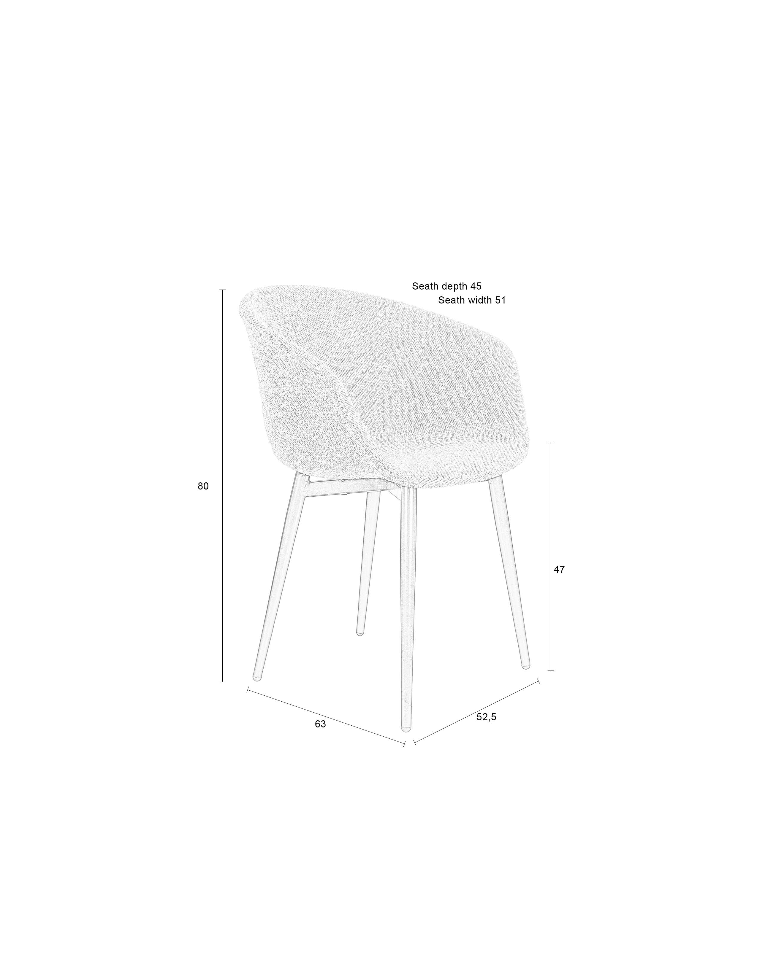 Stuhl Charly in Grau/Schwarz präsentiert im Onlineshop von KAQTU Design AG. Stuhl ist von White Label Living