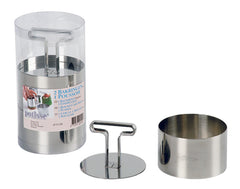 PÂTISSE Portionierring mit Stössel Inox 2 Stück ø 9x5.5 cm