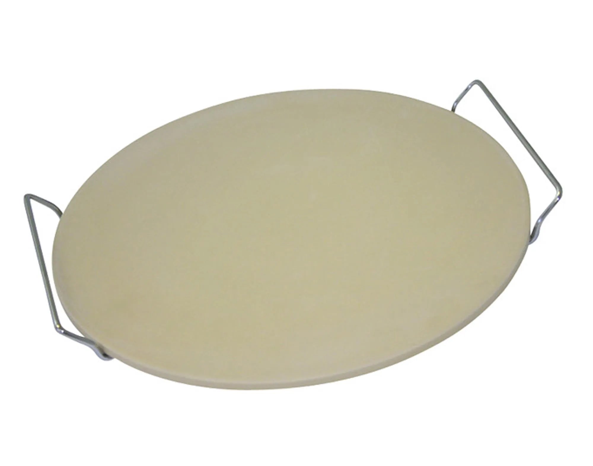 Pizzastein ø 33 cm aus Cordierit mit Serviergestell von EVA COLLECTION: Perfekt für knusprige Pizzen im Ofen oder auf dem Grill.
