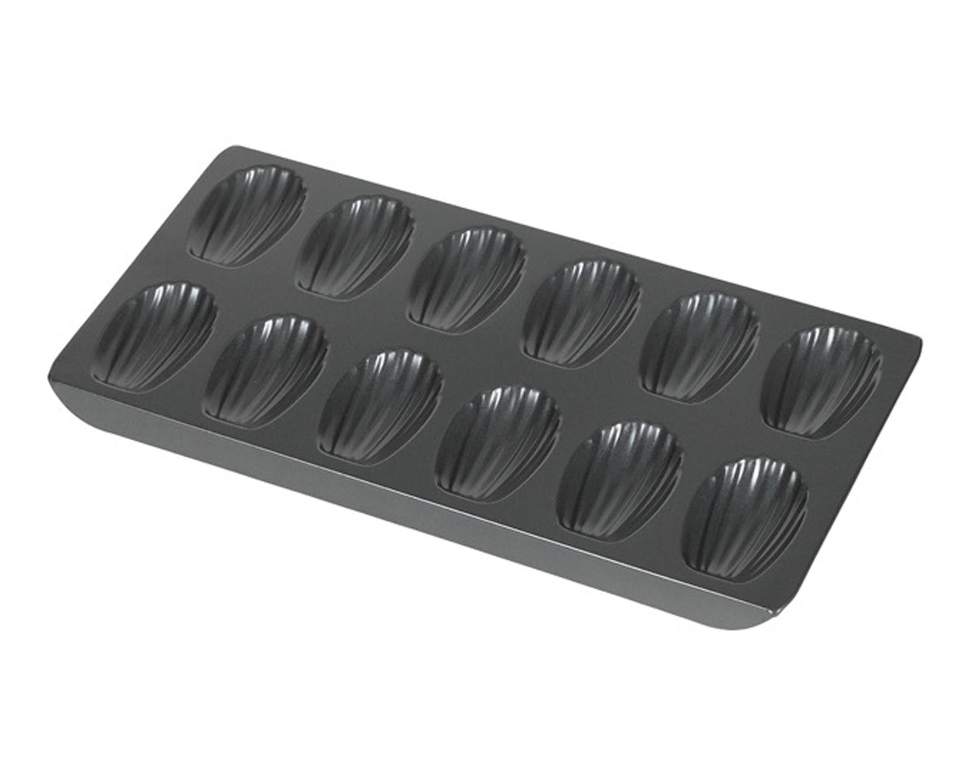 Madeleinform Classique antihaft 12er von PATISSE: Perfekte Madeleines dank Antihaftbeschichtung, robustem Design und stilvollem Look. Ideal für Kaffeekränzchen!