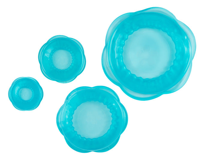 <tc>KOCHBLUME</tc> cover hood stretch-II 4er set Ø 4/5.5/8/10.5 cm turquoise
