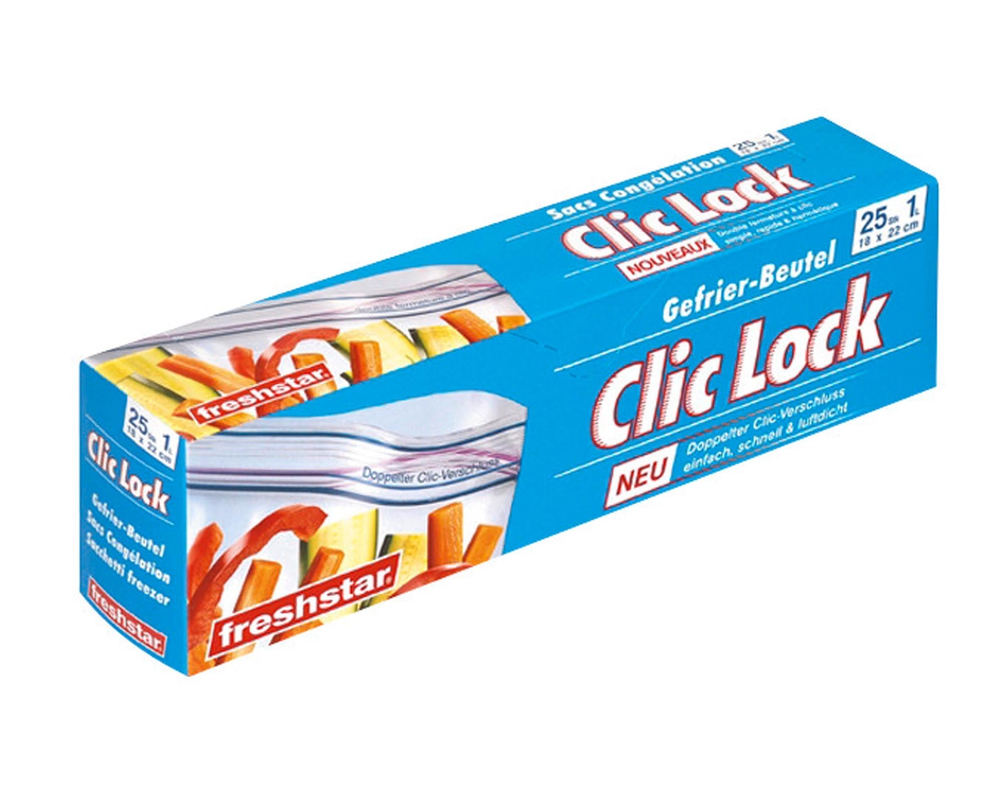 FRESHSTAR Gefrierbeutel Clic Lock 25 Stück 1 l in  präsentiert im Onlineshop von KAQTU Design AG. Barzubehör ist von FRESHSTAR