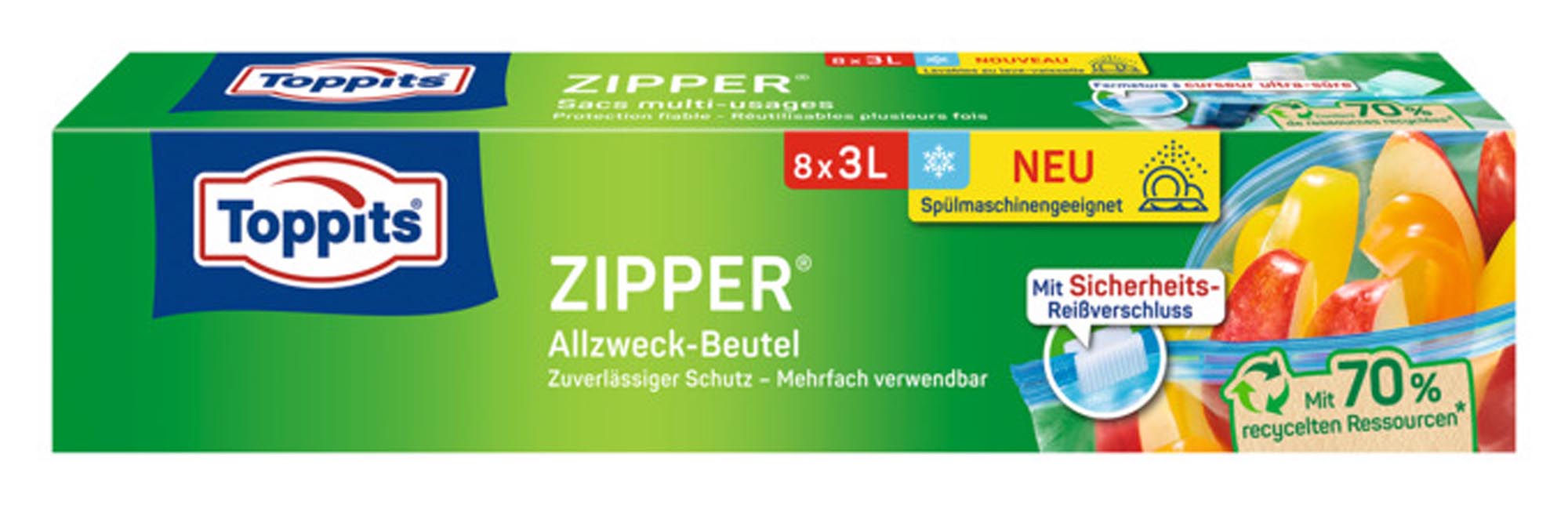 TOPPITS Allzweckbeutel Zipper 3 l