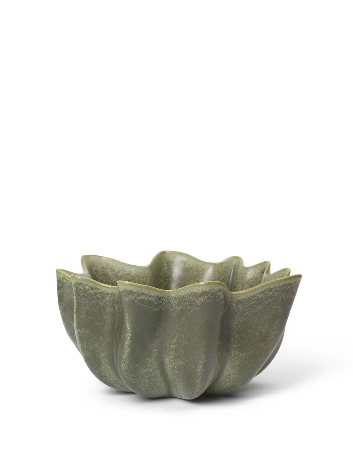 Die Nium Bowl Ø36 von Ferm Living: Ein Kunstwerk aus Steinzeug mit reaktiver Glasur, ideal für stilvolles Servieren und Dekor.