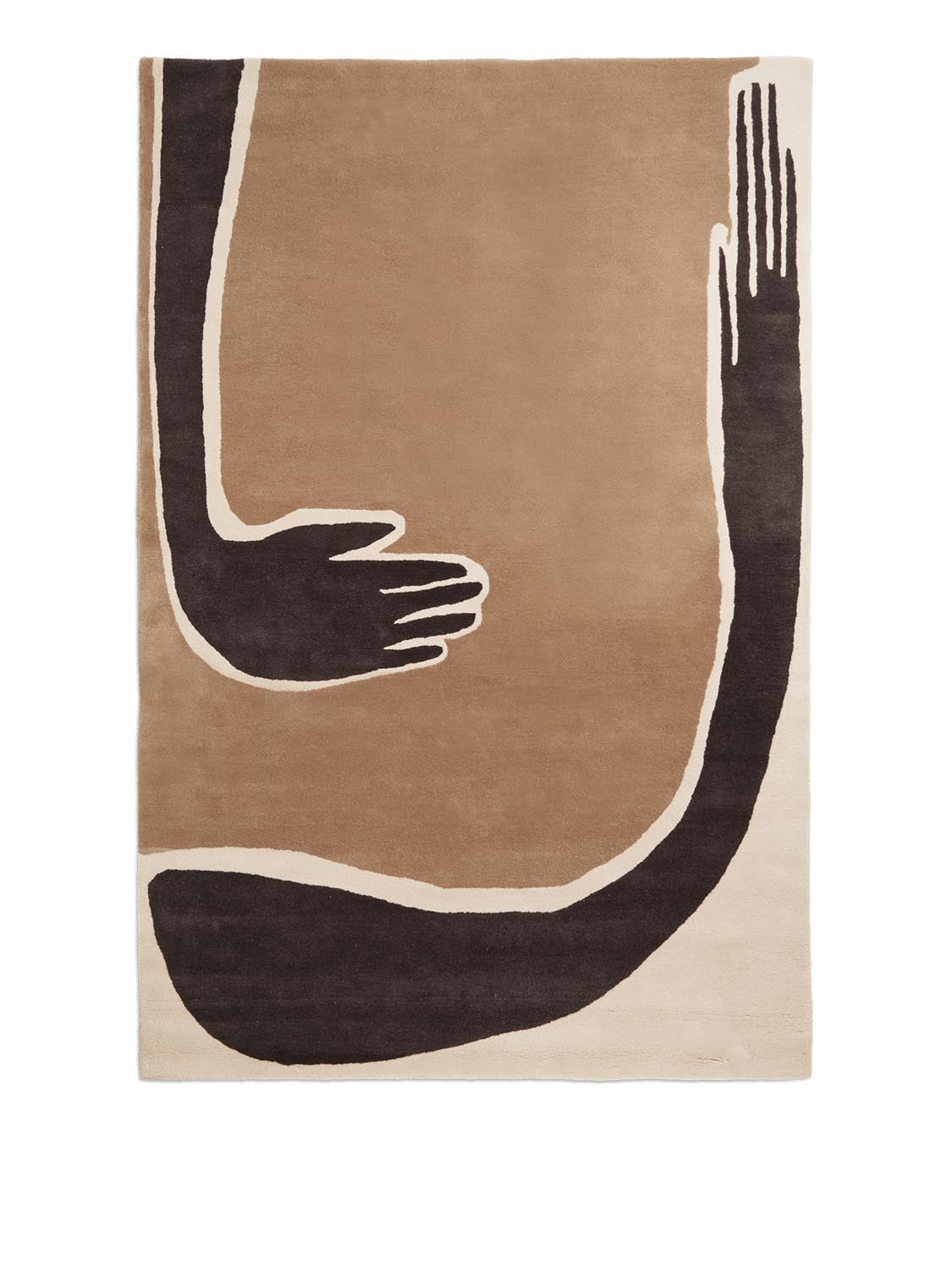 Pose Tufted Teppich von Ferm Living: Kunstvolles Design, 100% neuseeländische Wolle, 200x300 cm, symbolisiert Kreativität und Verbundenheit.