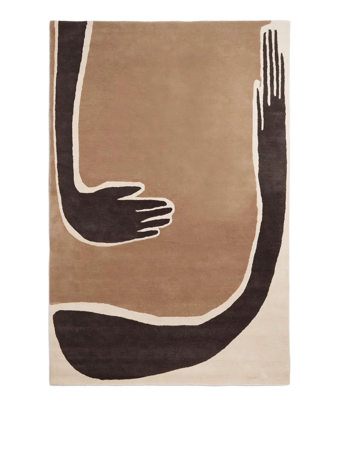 Pose Tufted Teppich von Ferm Living: Kunstvolles Design, 100% neuseeländische Wolle, 200x300 cm, symbolisiert Kreativität und Verbundenheit.