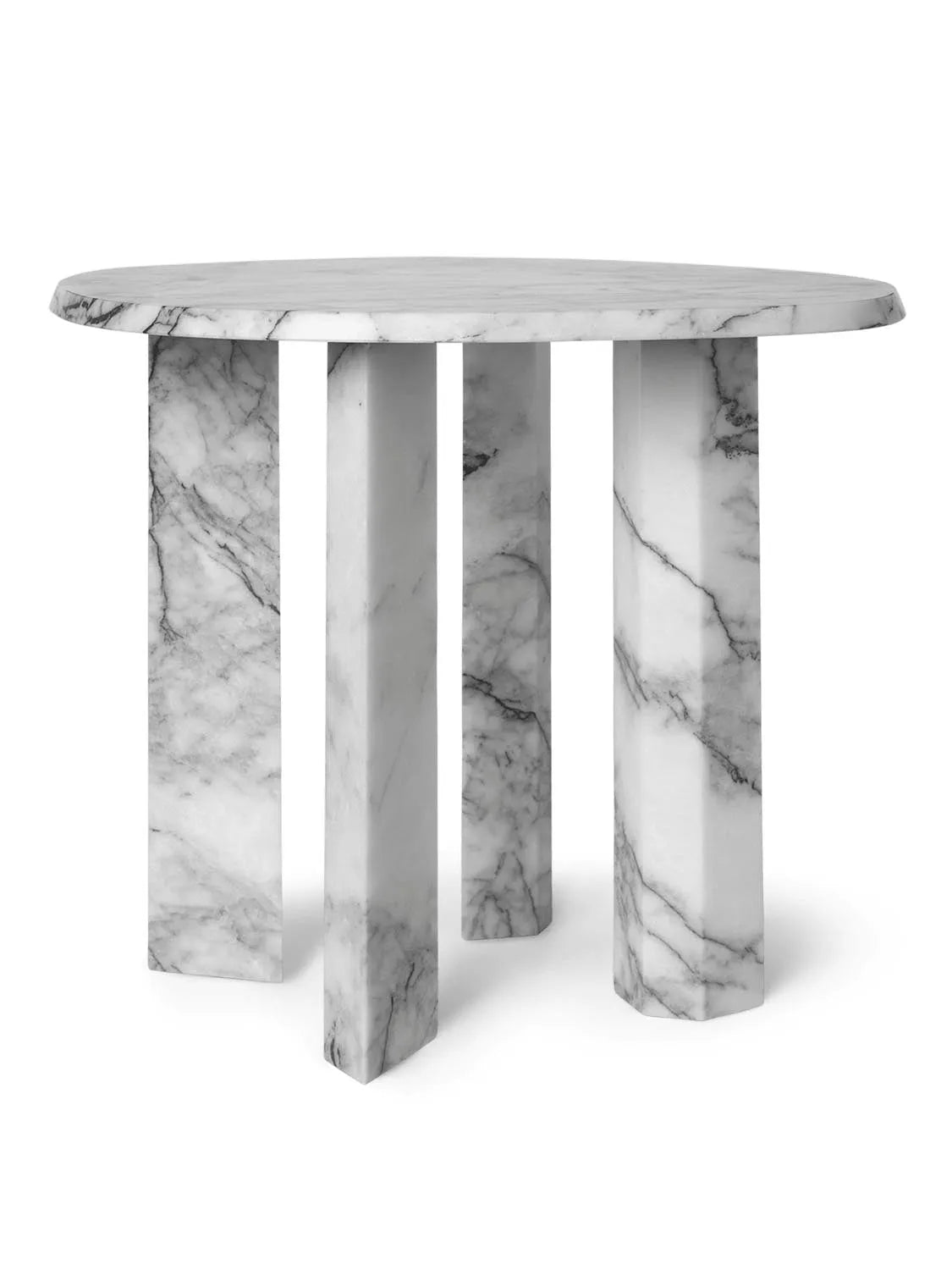 Eleganter Taula Tisch: Minimalistisches Design mit Marmorakzent.