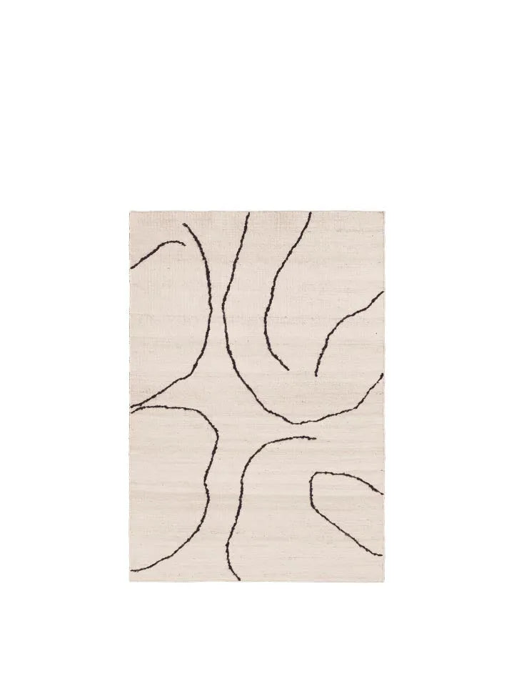 Gesso Jute Teppich 140 x 200  in Off-White/Dunkel Feige präsentiert im Onlineshop von KAQTU Design AG. Teppich ist von Ferm Living
