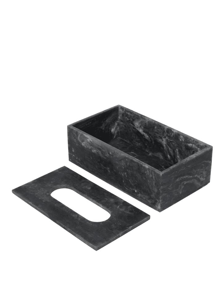 Mist Taschentuchbox in Holzkohle präsentiert im Onlineshop von KAQTU Design AG. Badzubehör ist von Ferm Living