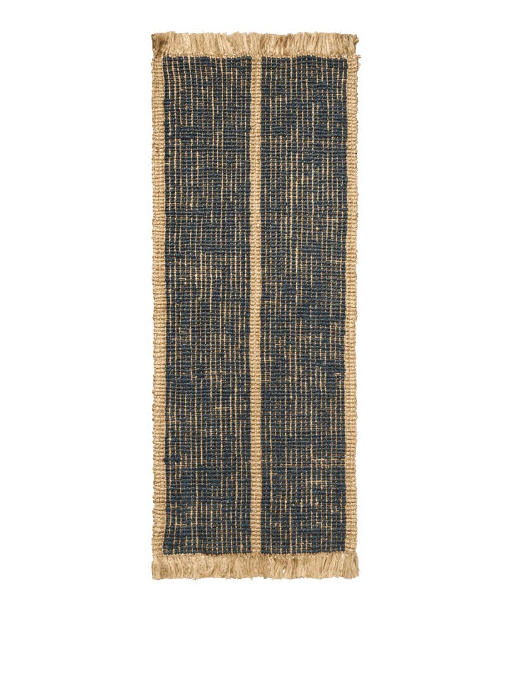 Athen Stripes Läufer 80 x 200  in Natürlich/Tintenblau präsentiert im Onlineshop von KAQTU Design AG. Teppich ist von Ferm Living