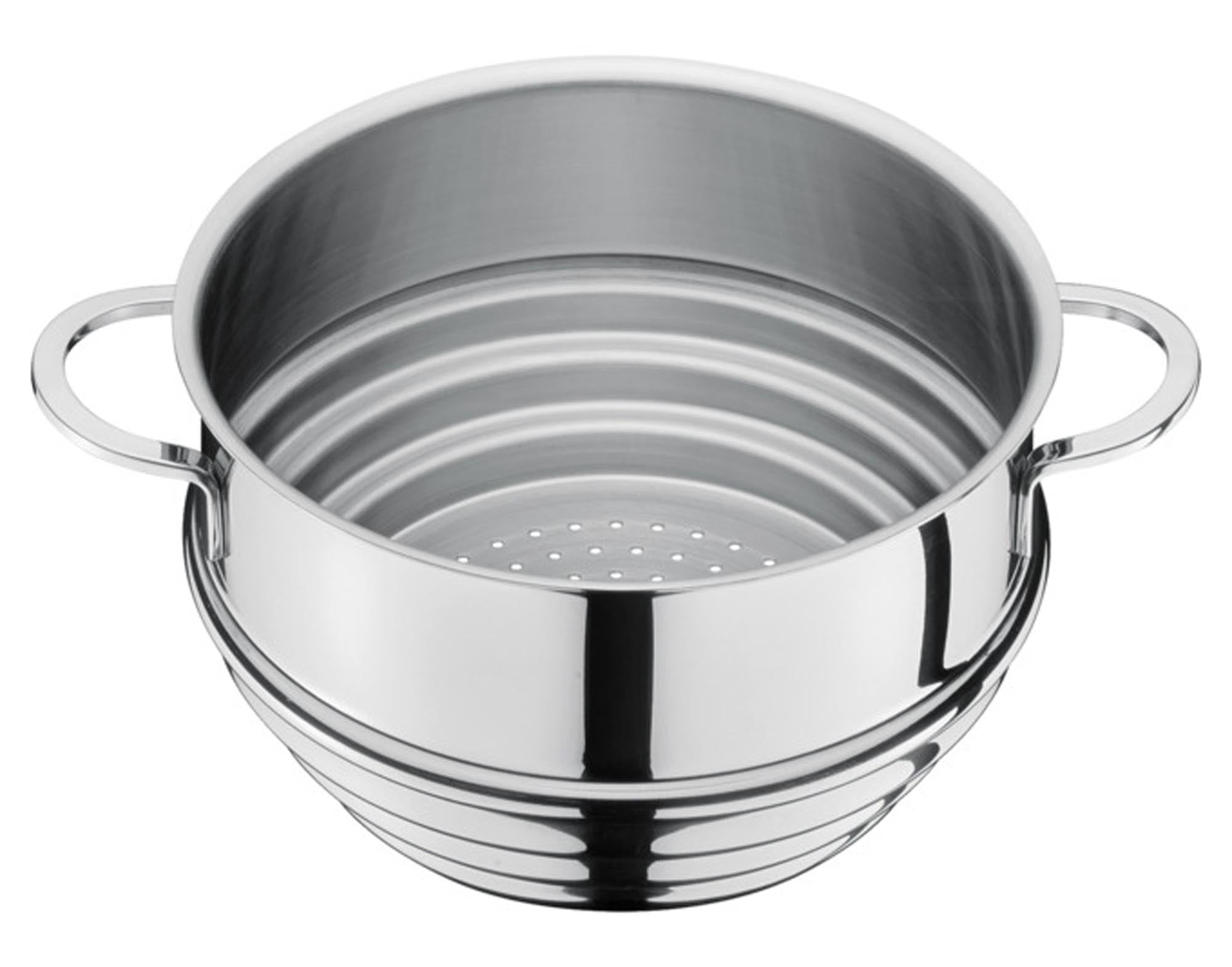 Der SPRING Dämpfaufsatz Cristal (ø 16-20 cm) ermöglicht gesundes, schonendes Garen mit Sichtkontrolle durch hitzebeständiges Glas.