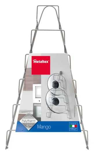 Praktischer METALTEX Deckelhalter Lido in Silber für bis zu 6 Deckel. Platzsparend und stilvoll für Ihre Küche.