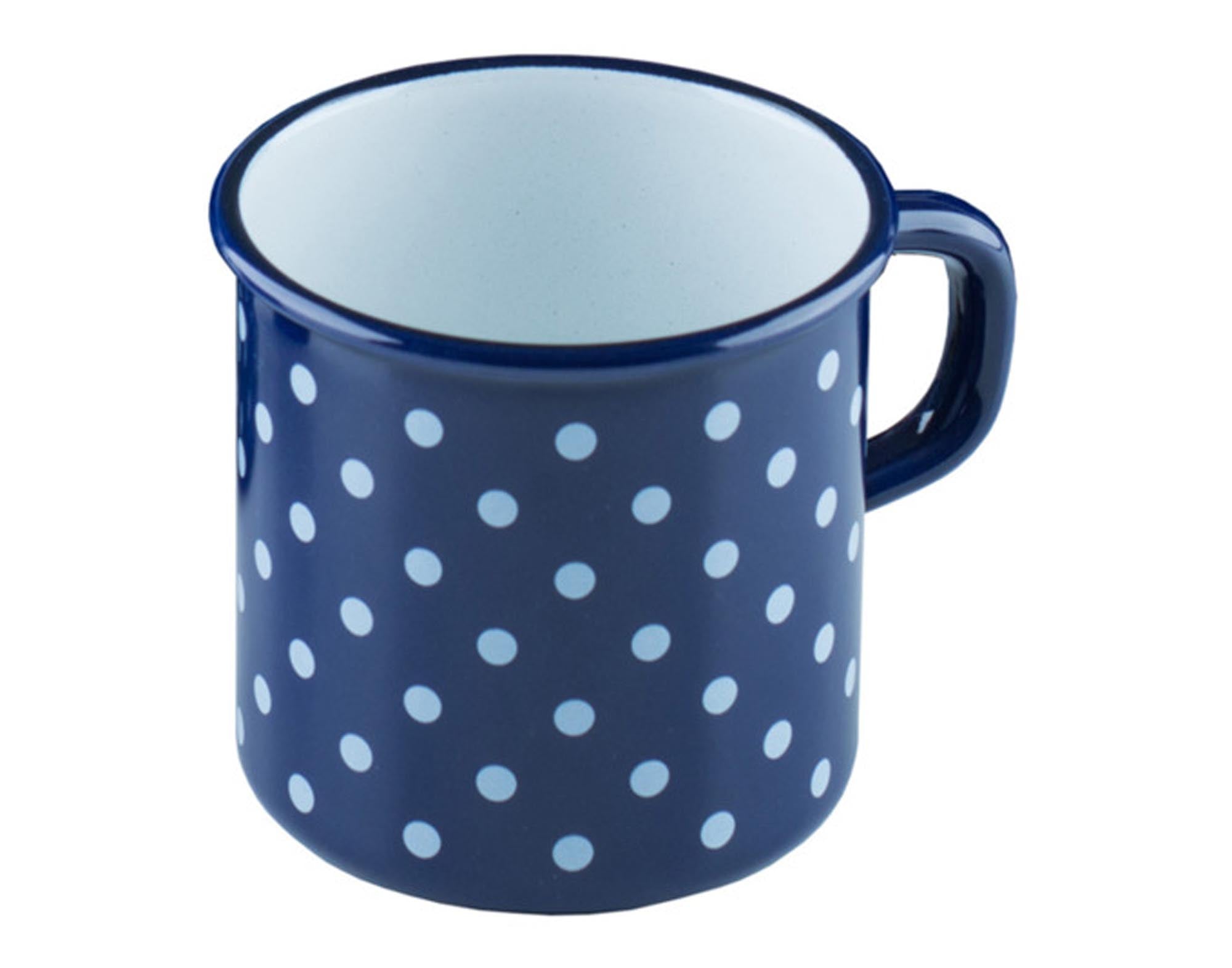 RIESS Tasse 375 ml ø 8 cm pünktchen blau in  präsentiert im Onlineshop von KAQTU Design AG. Glas ist von RIESS