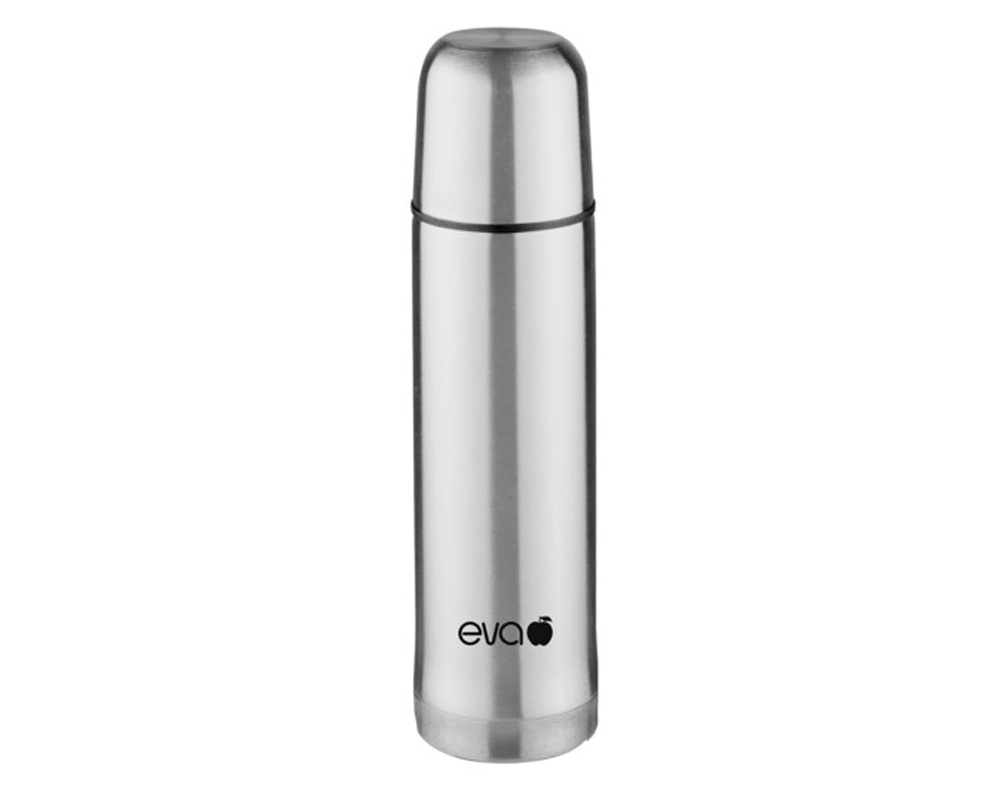 Elegante 0.2 l Isolierflasche aus Edelstahl mit Ausgiessautomatik, doppelwandig, BPA-frei, ideal für unterwegs.