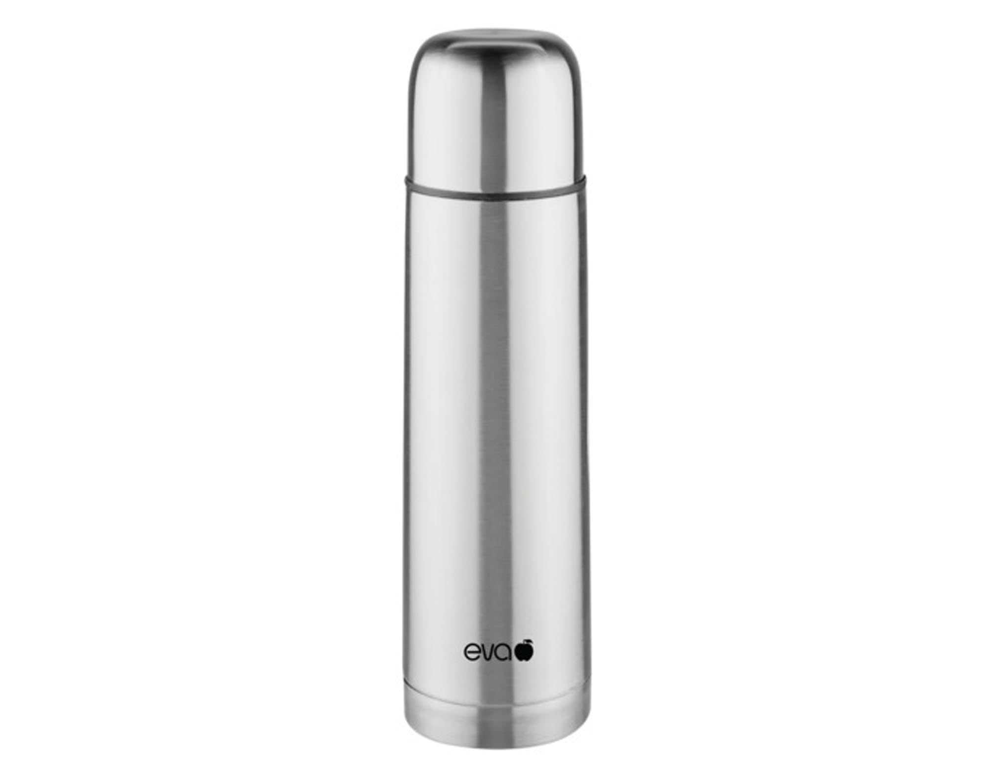 Die Isolierflasche Inox 0.75 l von EVA COLLECTION bietet Qualität, Funktionalität und stilvolles Design mit innovativer Ausgiessautomatik.