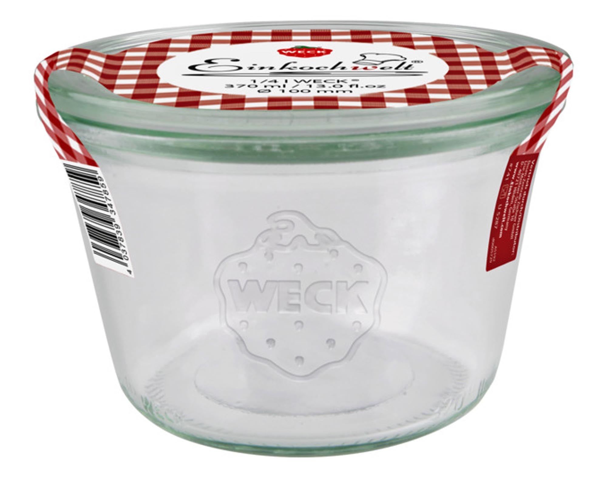 WECK Einmachglas Sturzform mit Glasdeckel 370 ml ø 100 mm in  präsentiert im Onlineshop von KAQTU Design AG. Aufbewahrungsbehälter ist von WECK