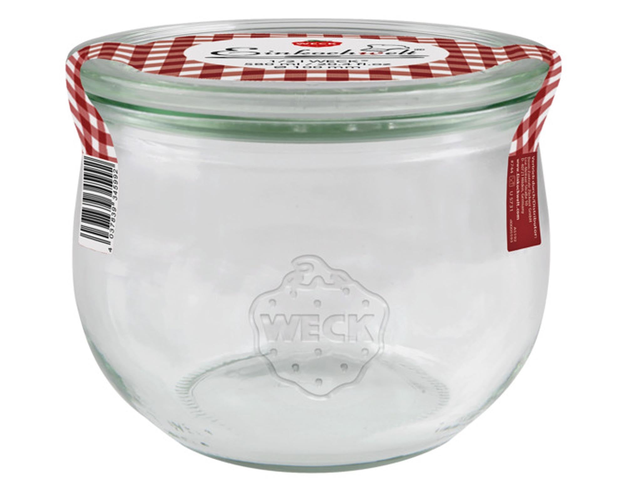 WECK Einmachglas Tulpenfrom mit Glasdeckel 580 ml ø 100 mm in  präsentiert im Onlineshop von KAQTU Design AG. Aufbewahrungsbehälter ist von WECK
