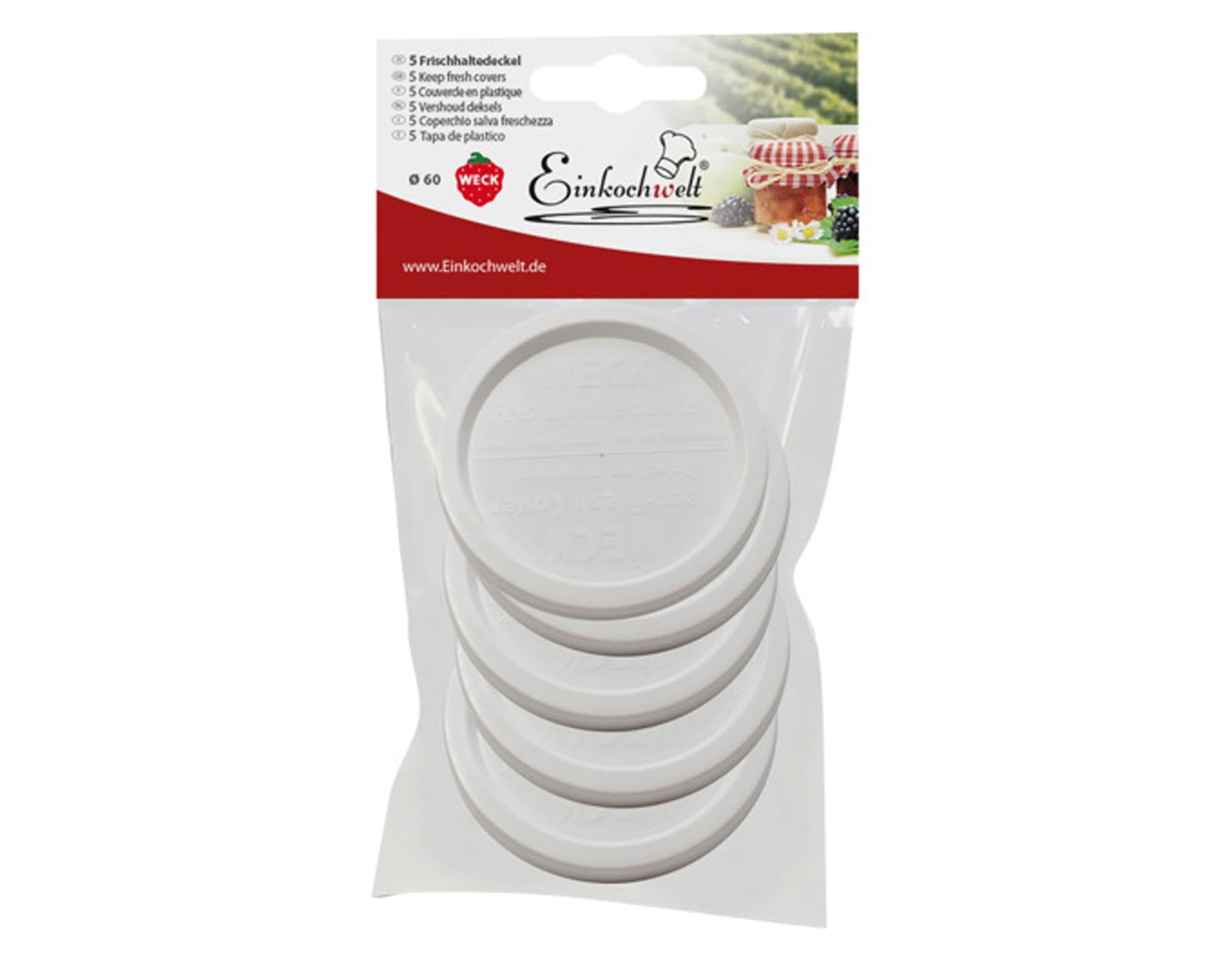 WECK Frischhaltedeckel 5 Stück ø 60 mm in  präsentiert im Onlineshop von KAQTU Design AG. Küchenhelfer ist von WECK