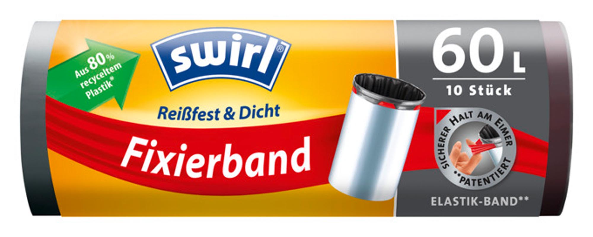 SWIRL Abfallsäcke Elastik mit Zugband 60 l