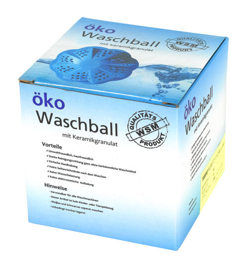 Effizienter TURBO Waschball in Blau, umweltfreundlich und wiederverwendbar, für saubere Wäsche ohne Chemikalien.