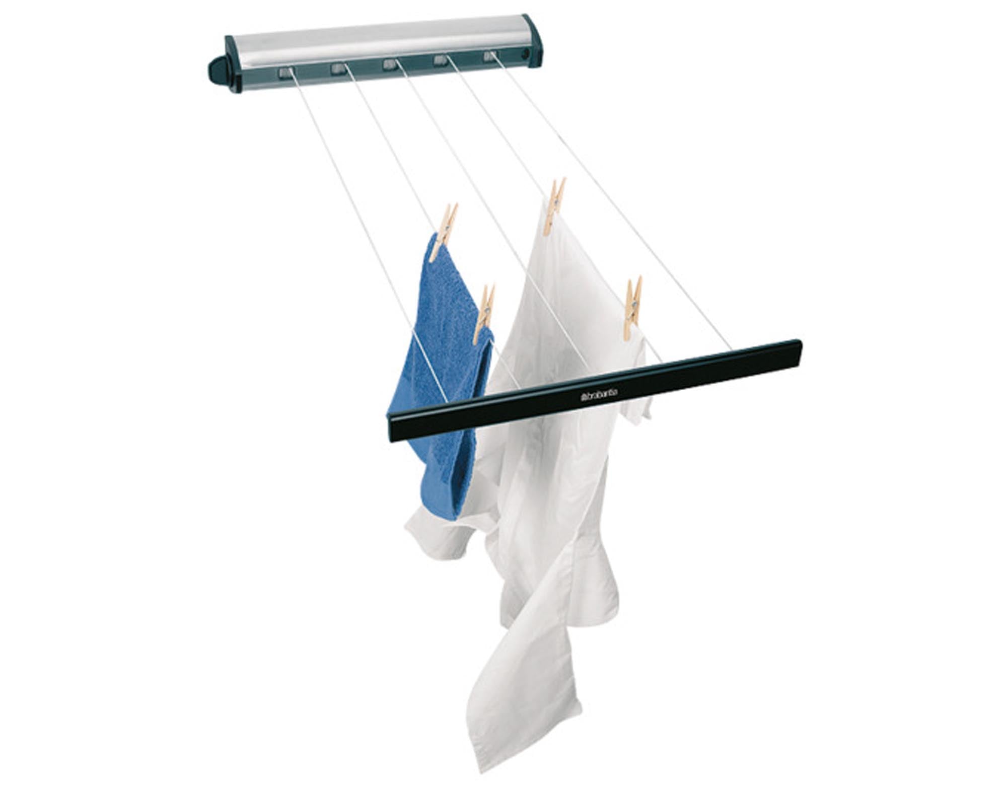 BRABANTIA Wäscheleine herausziehbar matt steel 22 m in  präsentiert im Onlineshop von KAQTU Design AG. Wäscheständer ist von BRABANTIA