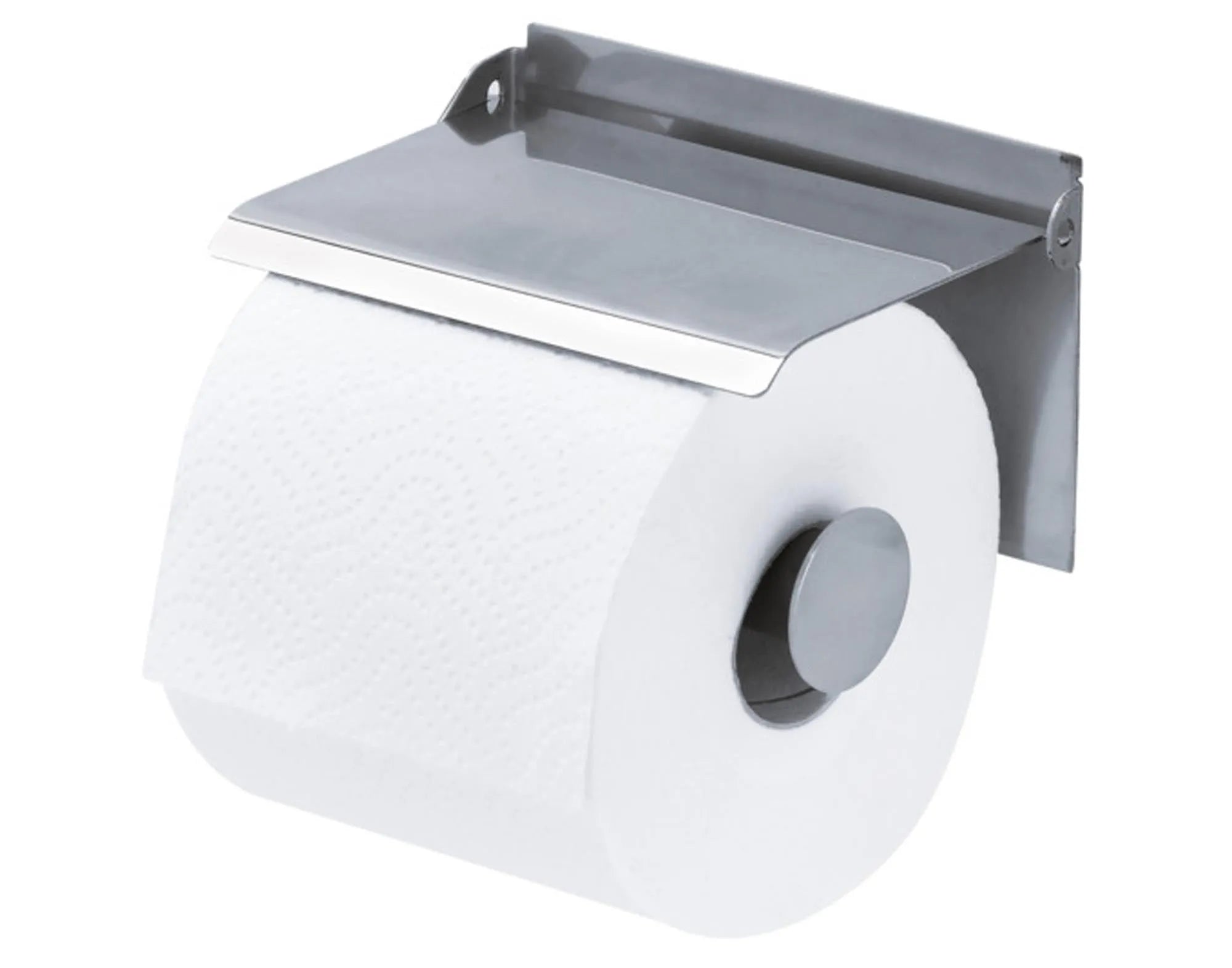 Eleganter DIAQUA WC Papierhalter aus Edelstahl mit Deckel, schützt vor Staub und Nässe, modernes Design, pflegeleicht und langlebig.