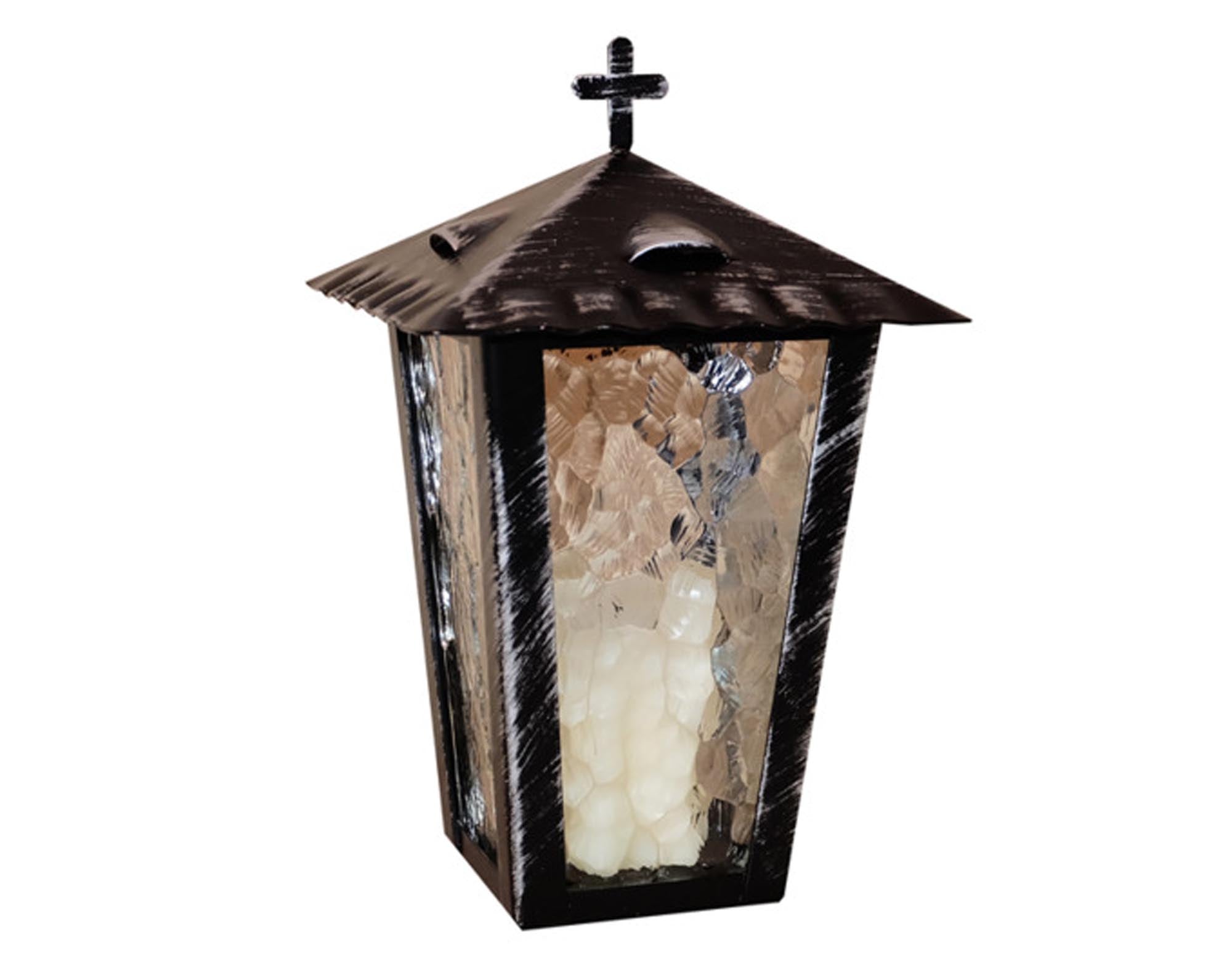 LIENBACHER Lanterna tombale con Klappdcoperchio e picchetto da terra nero 24 cm