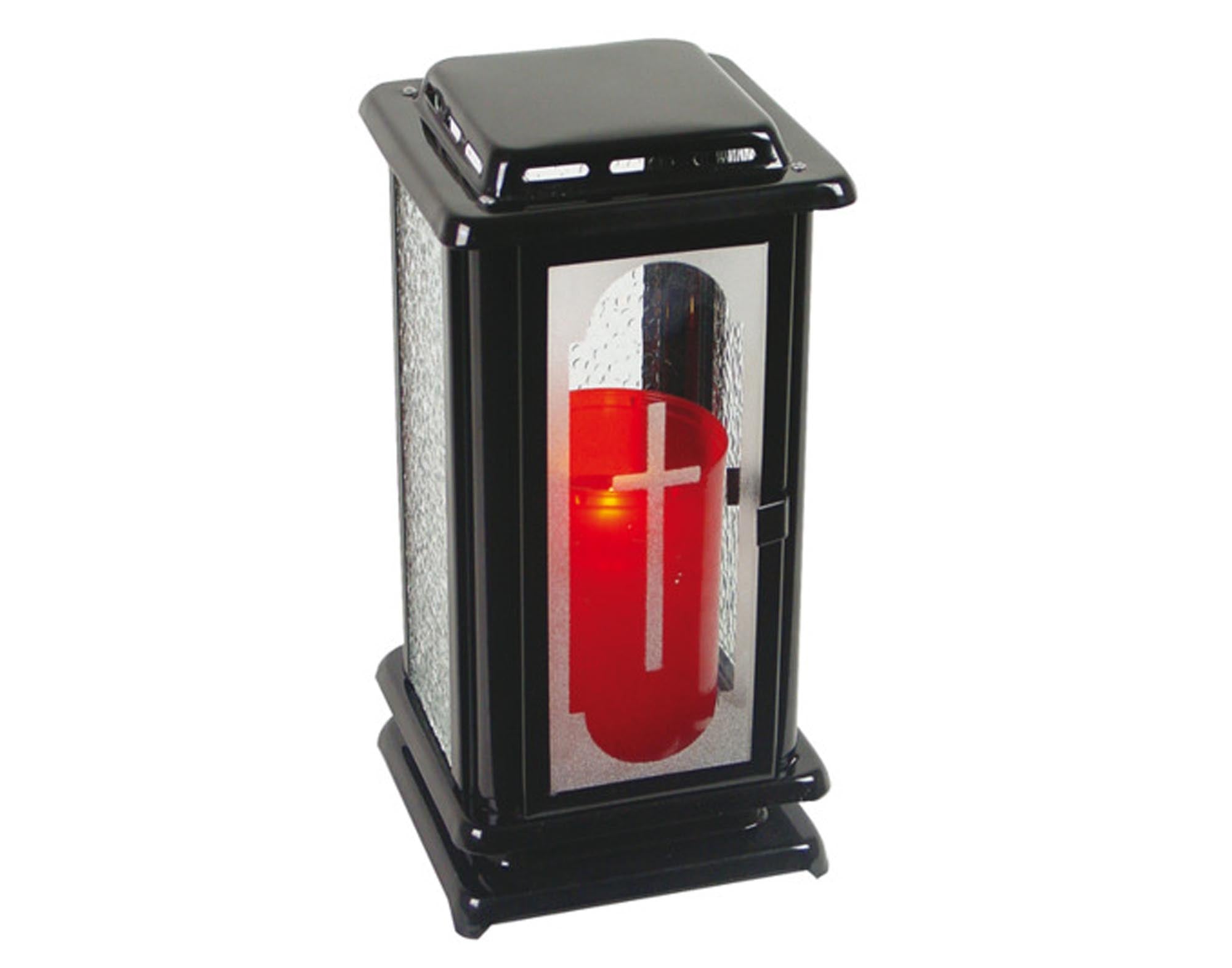 <tc>LIENBACHER</tc> Grave lantern with door and ground spike black 23.5 cm